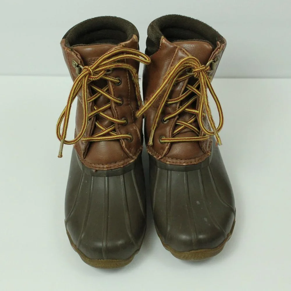 SPERRY Top-Sider Avenue Duck Boot Big Kids 3 Tan Brown Waterproof Boys Lace Up